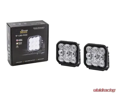 Diode Dynamics SS5 LED Pod Sport White Combo (PAIR) - DD6769P