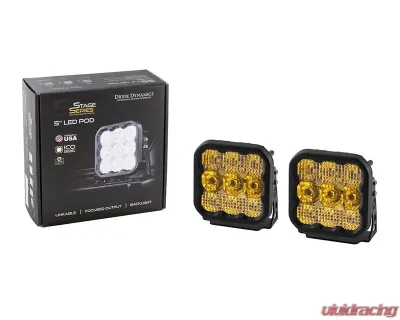 Diode Dynamics SS5 LED Pod Sport Yellow Combo (PAIR) - DD6772P