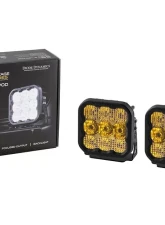 Diode Dynamics SS5 LED Pod Pro Yellow Flood (PAIR)                                     - DD6779P - Image 3