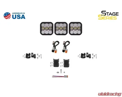 Diode Dynamics SS5 Pro Universal CrossLink 3-Pod Light Bar White Combo - DD7238