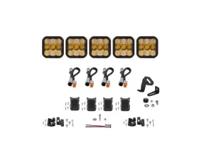 Diode Dynamics SS5 Sport Universal CrossLink 5-Pod Light Bar Yellow Combo