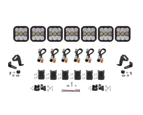 Diode Dynamics SS5 Sport Universal CrossLink 7-Pod Light Bar White Combo