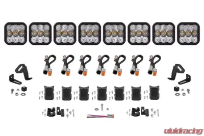 Diode Dynamics SS5 Sport Universal CrossLink 8-Pod Light Bar White Combo - DD6802