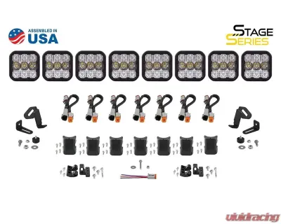 Diode Dynamics SS5 Pro Universal CrossLink 8-Pod Light Bar Yellow Combo - DD7249