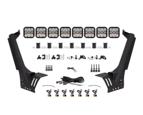 Diode Dynamics SS5 Sport CrossLink Windshield White Combo Light Bar Kit Jeep Wrangler 2018-2022