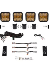 Diode Dynamics Jeep JL SS5 4-Pod CrossLink Grille Light Bar Kit Sport Yellow Combo Jeep Wrangler 2018-2022                                     - DD6827 - Image 9