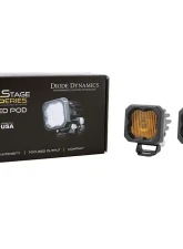 Diode Dynamics Stage Series C1 LED Pod Yellow SAE/DOT Fog Standard ABL (PAIR)                                     - DD6848P - Image 3