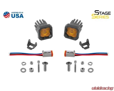 Diode Dynamics Stage Series C1 LED Pod Yellow SAE/DOT Fog Standard ABL (PAIR) - DD6848P