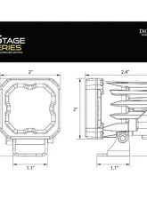 Diode Dynamics Stage Series C1 LED Pod Yellow SAE/DOT Fog Standard ABL (PAIR)                                     - DD6848P - Image 5