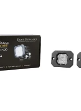 Diode Dynamics Stage Series C1 LED Pod White SAE/DOT Fog Flush ABL (PAIR)                                     - DD6850P - Image 3