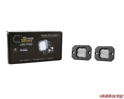 Diode Dynamics Stage Series C1 LED Pod White SAE/DOT Fog Flush ABL (PAIR) - DD6850P