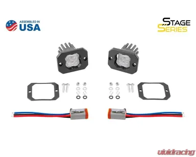 Diode Dynamics Stage Series C1 LED Pod White SAE/DOT Fog Flush ABL (PAIR) - DD6850P