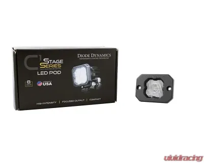 Diode Dynamics Stage Series C1 LED Pod White SAE/DOT Fog Flush ABL (ONE) - DD6850S