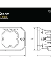 Diode Dynamics Stage Series C1 LED Pod White SAE/DOT Fog Flush ABL (ONE)                                     - DD6850S - Image 5