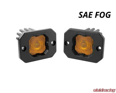 Diode Dynamics Stage Series C1 LED Pod Yellow SAE/DOT Fog Flush ABL (PAIR) - DD6851P