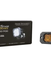 Diode Dynamics Stage Series C1 LED Pod Yellow SAE/DOT Fog Flush ABL (ONE)                                     - DD6851S - Image 3