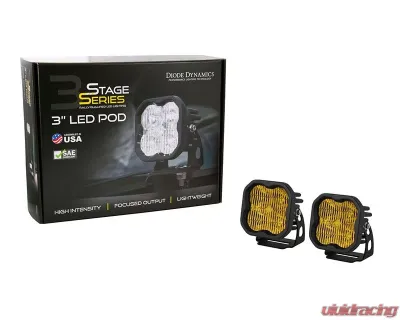 Diode Dynamics SS3 Max ABL Yellow SAE Fog Standard (PAIR) - DD6910P