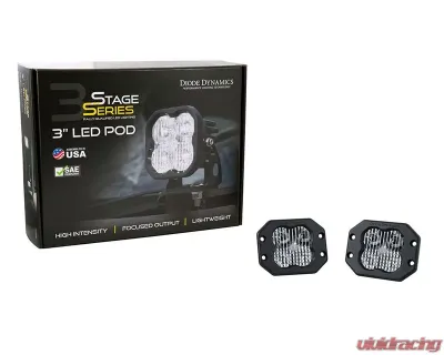 Diode Dynamics SS3 Sport ABL White Flood Flush (PAIR) - DD6916P