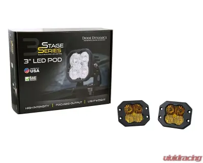 Diode Dynamics SS3 Pro ABL Yellow Driving Flush (PAIR) - DD6939P