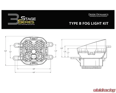 Diode Dynamics SS3 Max Type B Kit ABL White SAE Fog Lexus | Subaru | Toyota 2006-2022 - DD7001