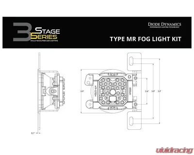 Diode Dynamics SS3 Max Type MR Kit ABL Yellow SAE Fog - DD7058