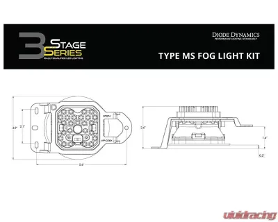 Diode Dynamics SS3 Max Type MS Kit ABL Yellow SAE Fog Jeep Wrangler | Gladiator 2018-2021 - DD7066