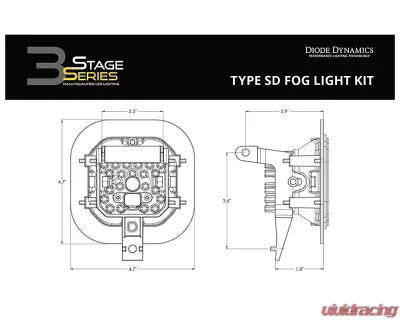 Diode Dynamics SS3 Max Type SD Kit ABL Yellow SAE Fog Ford F250 | F350 2011-2016 - DD7098