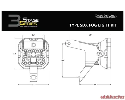 Diode Dynamics SS3 Max Type SDX Kit ABL White SAE Fog Ford F250 | F350 | Excursion | Ranger 1999-2010 - DD7107
