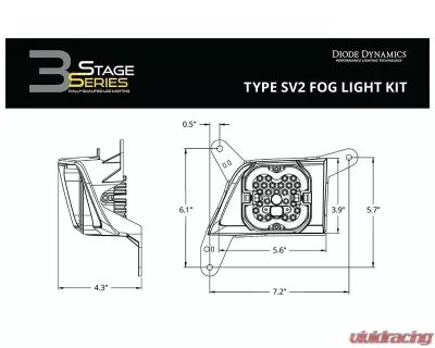 Diode Dynamics SS3 Max Type SV2 Kit ABL White SAE Fog Chevrolet Silverado 1500 | 2500 | 3500 2019-2021 - DD7127