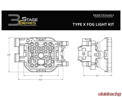 Diode Dynamics SS3 Max Type X Kit ABL White SAE Fog Subaru Legacy | WRX | STI 2008-2014 - DD7135