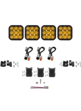 Diode Dynamics SS5 Sport Universal CrossLink 4-Pod Light Bar Yellow Driving                                     - DD7207 - Image 6