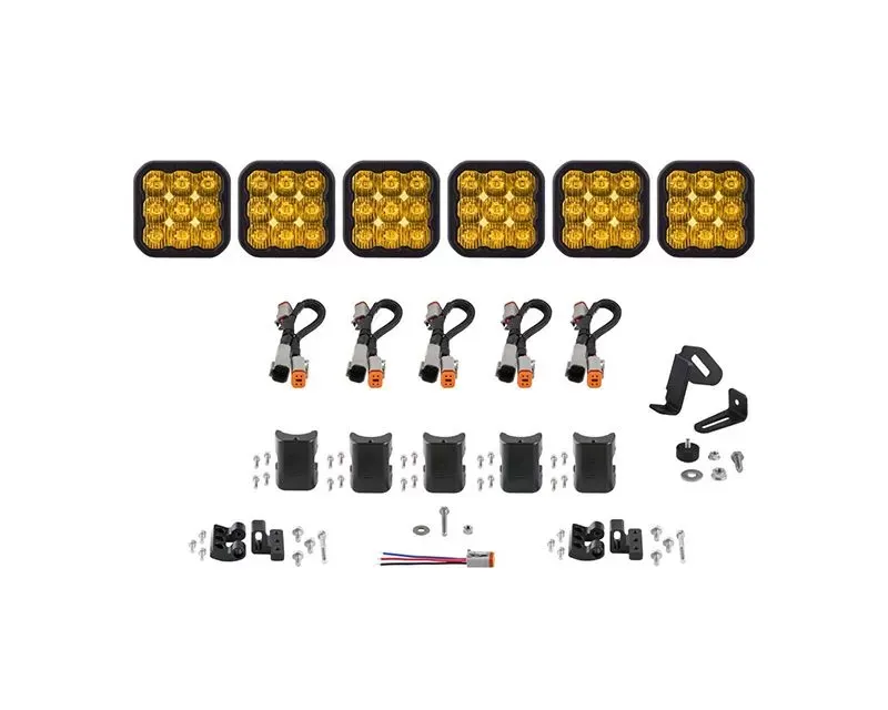 Diode Dynamics SS5 Sport Universal CrossLink 6-Pod Light Bar Yellow Driving - DD7211