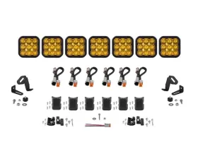 Diode Dynamics SS5 Pro Universal CrossLink 7-Pod Light Bar Yellow Driving