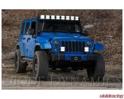 Diode Dynamics SS5 Pro CrossLink Windshield Yellow Combo Light Bar Kit Jeep Wrangler JK 2007-2018 - DD7267