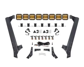 Diode Dynamics SS5 Pro CrossLink Windshield Yellow Combo Light Bar Kit Jeep Wrangler JK 2007-2018