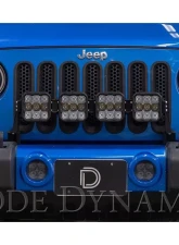 Diode Dynamics SS5 4-Pod CrossLink Grille Light Bar Kit Pro White Combo Jeep Wrangler JK 2007-2018                                     - DD7272 - Image 2