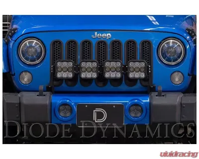 Diode Dynamics SS5 4-Pod CrossLink Grille Light Bar Kit Pro White Combo Jeep Wrangler JK 2007-2018 - DD7272
