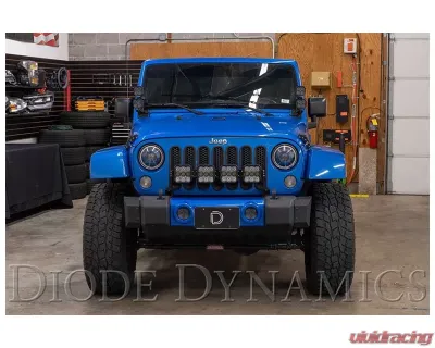 Diode Dynamics SS5 4-Pod CrossLink Grille Light Bar Kit Pro White Combo Jeep Wrangler JK 2007-2018 - DD7272