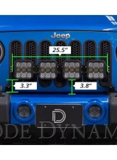 Diode Dynamics SS5 4-Pod CrossLink Grille Light Bar Kit Pro White Combo Jeep Wrangler JK 2007-2018                                     - DD7272 - Image 4