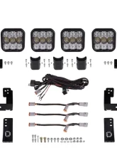Diode Dynamics SS5 4-Pod CrossLink Grille Light Bar Kit Pro White Combo Jeep Wrangler JK 2007-2018                                     - DD7272 - Image 7