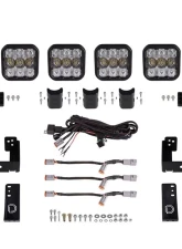 Diode Dynamics SS5 4-Pod CrossLink Grille Light Bar Kit Pro White Combo Jeep Wrangler JK 2007-2018                                     - DD7272 - Image 7