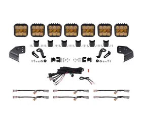 Diode Dynamics SS5 Pro CrossLink Windshield Yellow Combo Light Bar Kit Ford Bronco 2021-2022