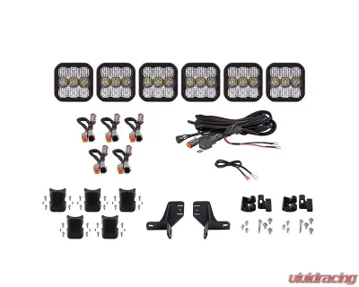 Diode Dynamics SS5 6-Pod CrossLink Grille Light Bar Kit Pro White Combo Ford Bronco 2021-2022 - DD7270
