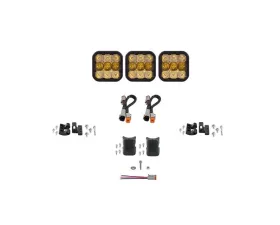 Diode Dynamics SS5 Pro Universal CrossLink 3-Pod Light Bar Yellow Combo