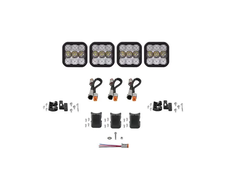 Diode Dynamics SS5 Pro Universal CrossLink 4-Pod Light Bar White Combo - DD7240