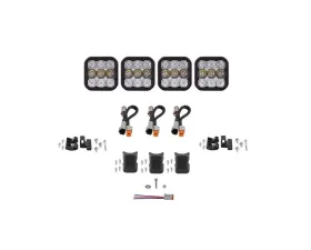Diode Dynamics SS5 Pro Universal CrossLink 4-Pod Light Bar White Combo