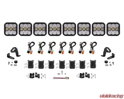 Diode Dynamics SS5 Pro Universal CrossLink 8-Pod Light Bar White Combo - DD7248