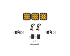 Diode Dynamics SS5 Pro Universal CrossLink 3-Pod Light Bar Yellow Driving