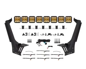 Diode Dynamics SS5 Pro CrossLink Windshield White Combo Light Bar Kit Jeep Wrangler 2018-2022