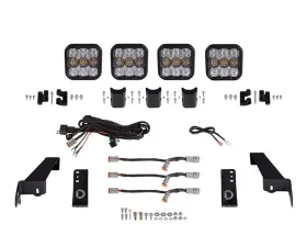 Diode Dynamics SS5 4-Pod CrossLink Grille Light Bar Kit Pro White Combo Jeep Wrangler 2018-2022